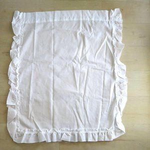 2 White Cotton Linen Curtains Panels Ruffles 23" x 36" New Open Package
